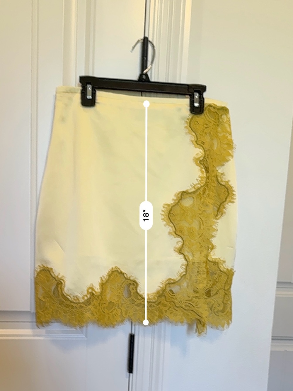 Vici Satin Lace-Trim Mini Skirt in Yellow - Picture 7 of 12